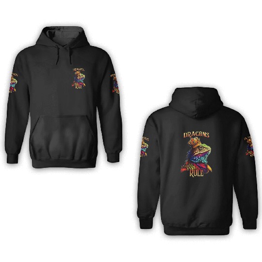 Dragons Rule Royal Beardie With A 3D Hoodies