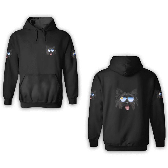 Uruguay Flag Cairn Terrier Dog Uruguay Pocket 3D Hoodies