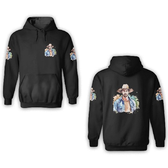Harvest Hues - Watercolor Style Farmer Artwork 3D Hoodies