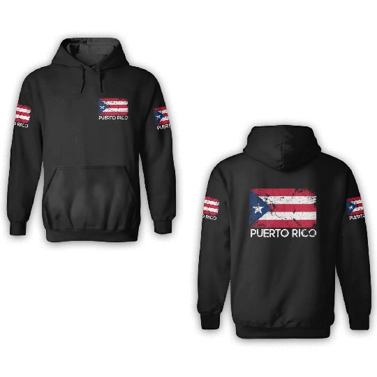 Puerto Rican Flag Made In Puerto Rico 3D Hoodies