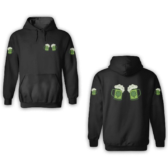 Drinking Green Beer Boobs Shamrock Irish Patric 3D Hoodies