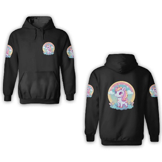 Unicorn Rainbow Sunset 3D Hoodies