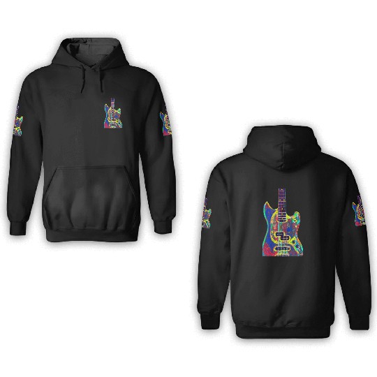 Bass Guitar Musician Player 3D Hoodies