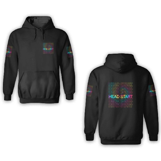 Rainbow Tie Dye Head Start Team Back To School 3D Hoodies