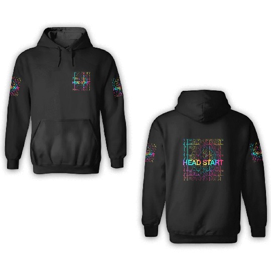 Rainbow Tie Dye Head Start Team Back To School 3D Hoodies