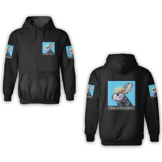 Citizens of Bunny Nation NFT #38 Artwork 3D Hoodies