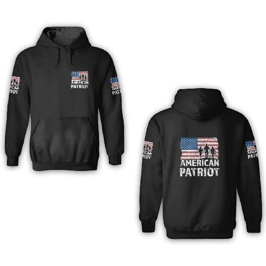 American Patriot Military Soldier Us Flag Veteran 3D Hoodies