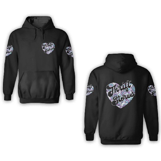 Thrift Stores paisley heart 3D Hoodies