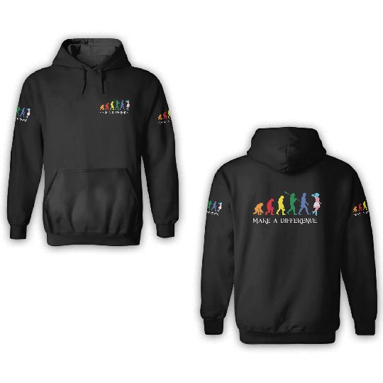 Gay Pride LGBT Human Evolution Gay 3D Hoodies