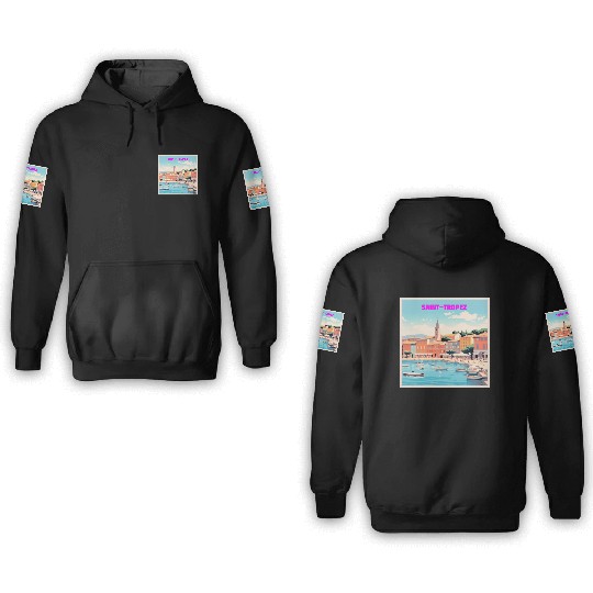 "Pastel Paradise" Saint-Tropez 3D Hoodies