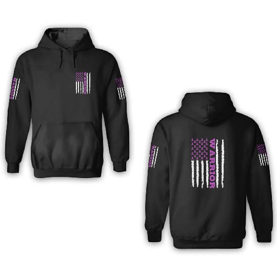 I Wear Purple For Military Kids 3D Hoodies