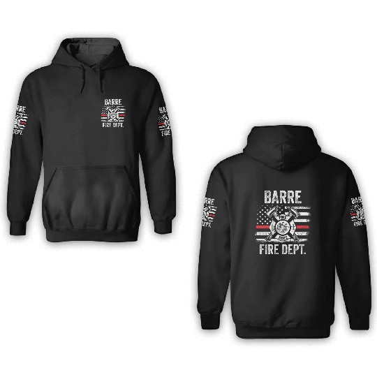 Barre Vermont Fire Dept Thin Red Line 3D Hoodies