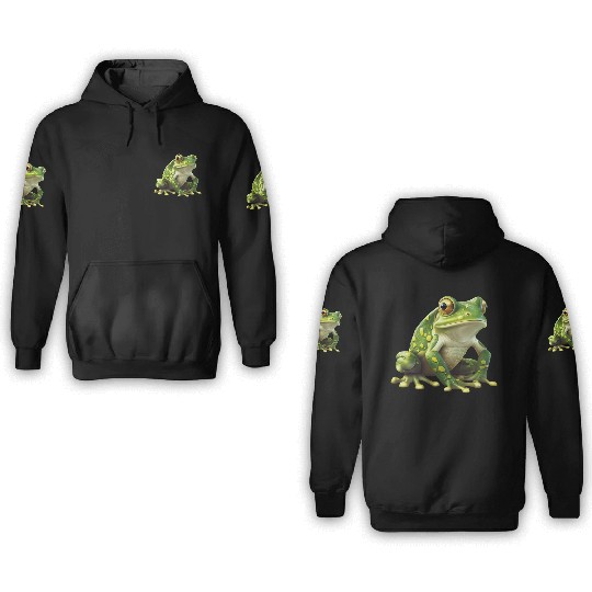 Green Frog - Natural Design 3D Hoodies