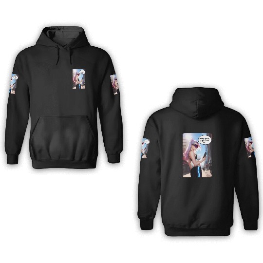 Cyberpunk Waifu Influencer Design 7 3D Hoodies