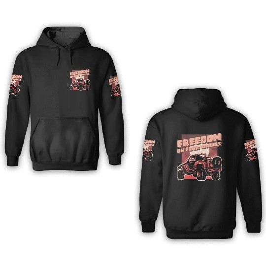 Freedom on four wheels 3D Hoodies