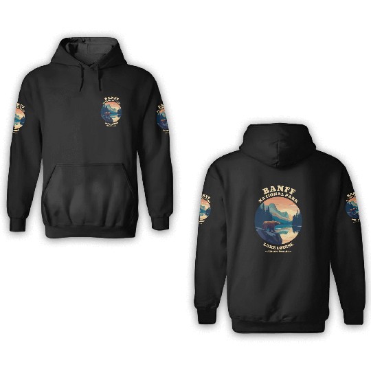 Vintage Retro Canadian Banff National Park 3D Hoodies