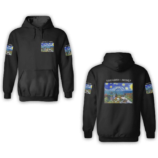 Starry Night Garden At Sainte Adresse Impressionis 3D Hoodies