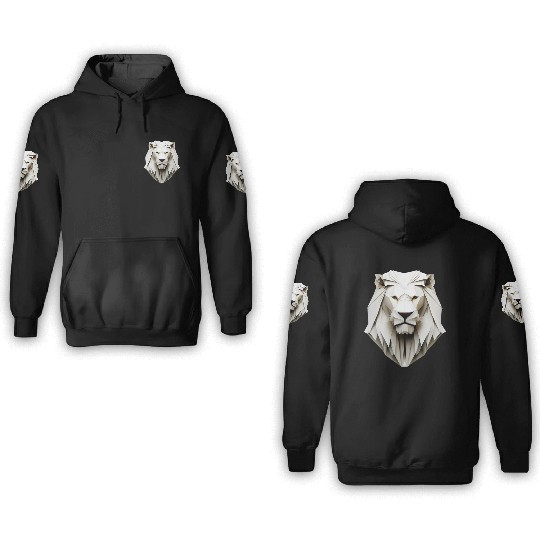 Origami lion - king of folding art 3D Hoodies
