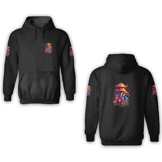 Trippy Neon Mushrooms#12 3D Hoodies