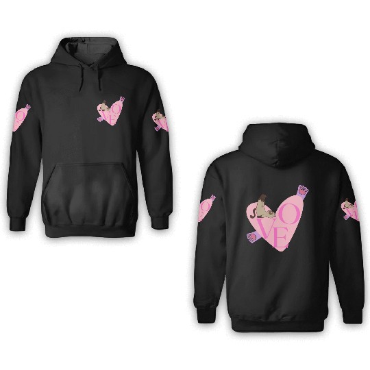 Love Cat nostalgia 3D Hoodies