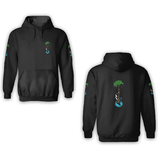 Guitar Nature Musician Earth Day Tree Guitarist 3D Hoodies