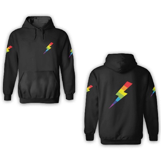 Awesome Rainbow Lightning Bolt Print 3D Hoodies