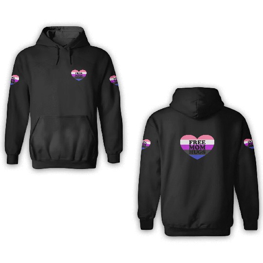 Free Mom Hugs Genderfluid Flag Heart LGBTQ 3D Hoodies