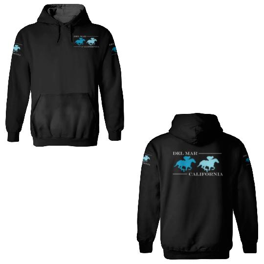 Del Mar California Horse Racing 3D Hoodies