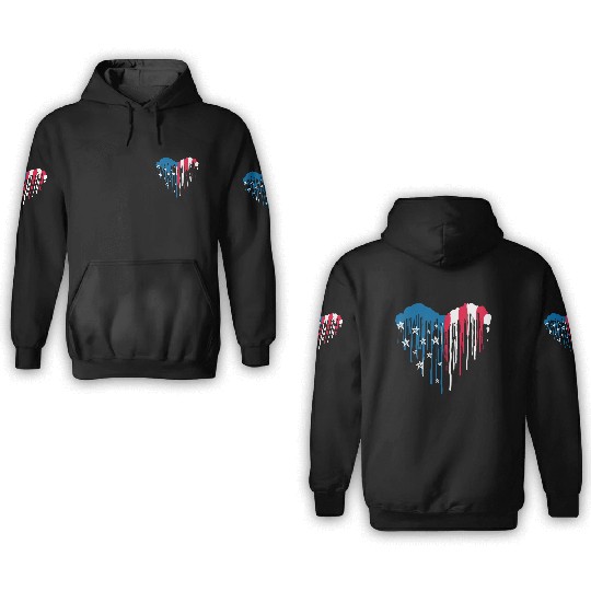 "USA: Land of the Free, Home of the Brave" 3D Hoodies