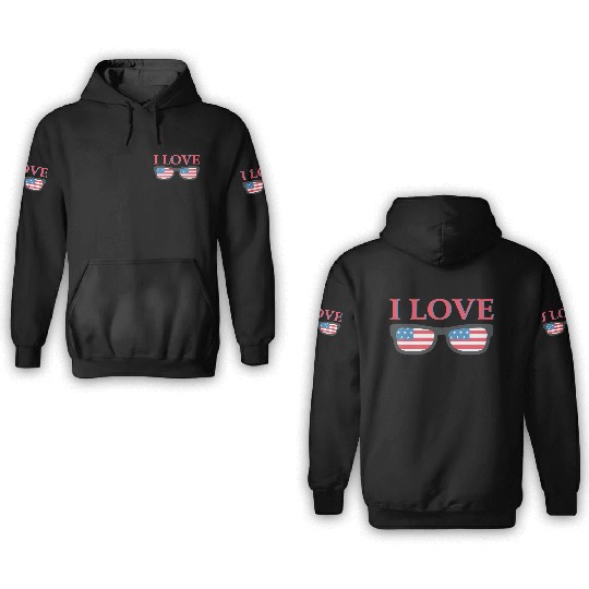 I Love America 3D Hoodies