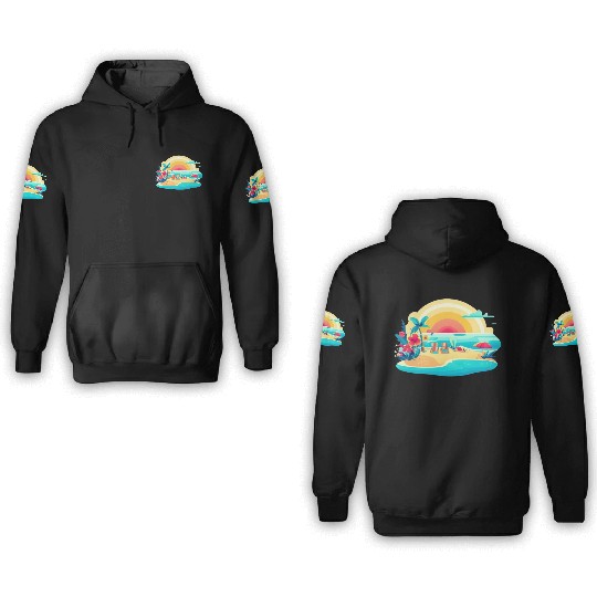 Poolside paradise 3D Hoodies