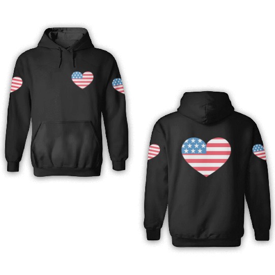 Heart America 3D Hoodies