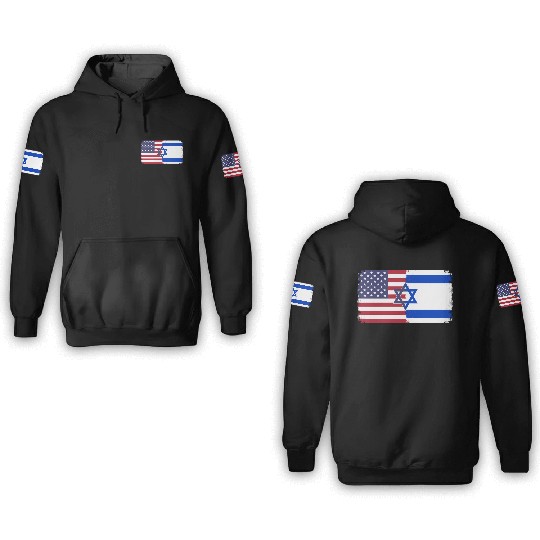 Israel Usa Flag 3D Hoodies