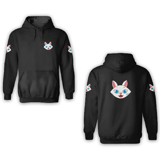 Mewsome White Cat Face 3D Hoodies