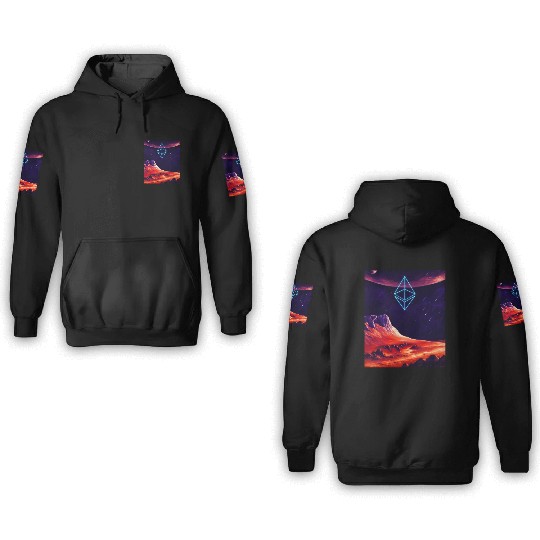 ETH-Crypto space 3D Hoodies