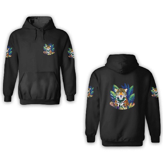 Jaguar in the Tropics 3D Hoodies