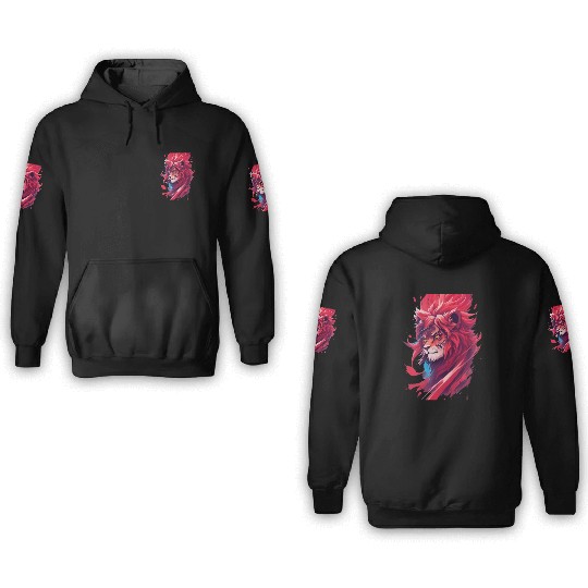 Ninja lion nice 3D Hoodies Ai design
