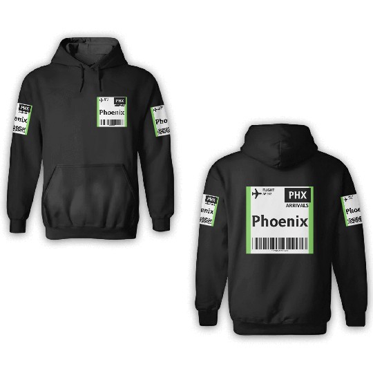 airplane ticket phoenix 3D Hoodies