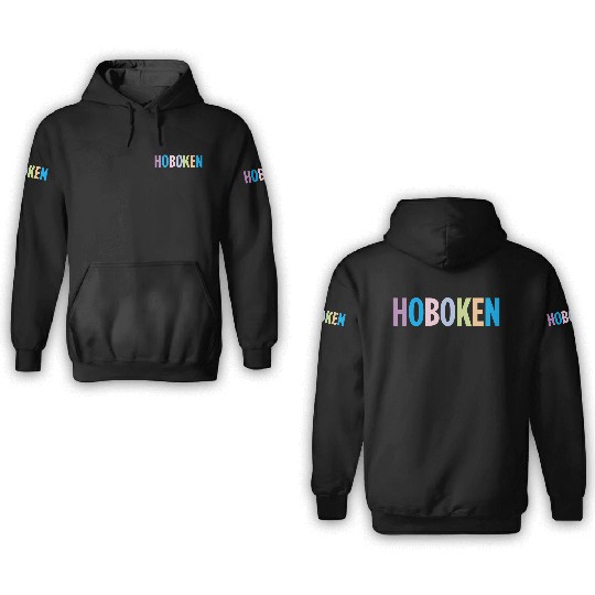 Hoboken New Jersey Colorful Type 3D Hoodies