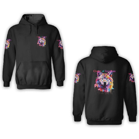 Lone Wolf in Multicolor 3D Hoodies