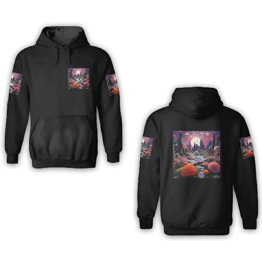 Visually Pleasing Moonlight Coral [Surreal Aesthet 3D Hoodies