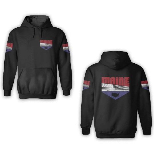 Retro Vintage Maine Usa 3D Hoodies