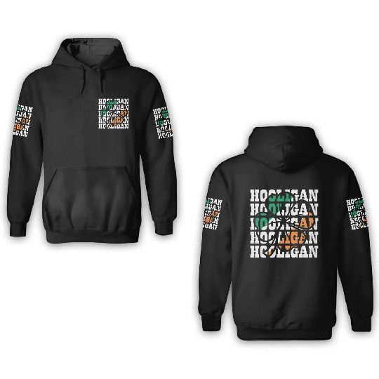 Hooligan Irish Flag Clover Leaf 3D Hoodies
