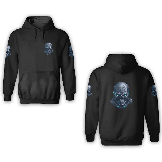 Dark cyberpunk Skull artwork 3D Hoodies