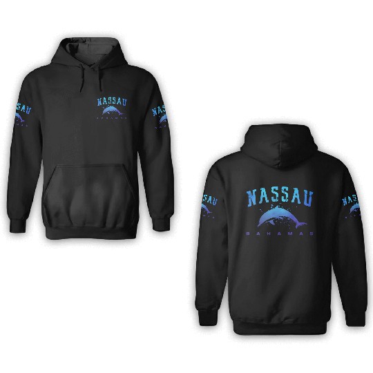 sau Bahamas Beach Snorkel Scuba Diving Dolphin 3D Hoodies