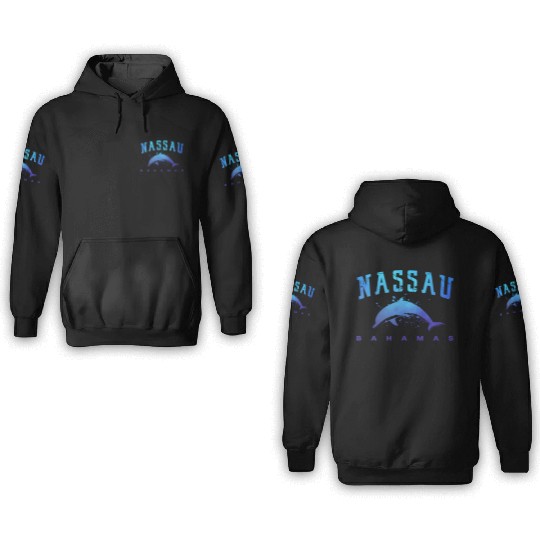 sau Bahamas Beach Snorkel Scuba Diving Dolphin 3D Hoodies