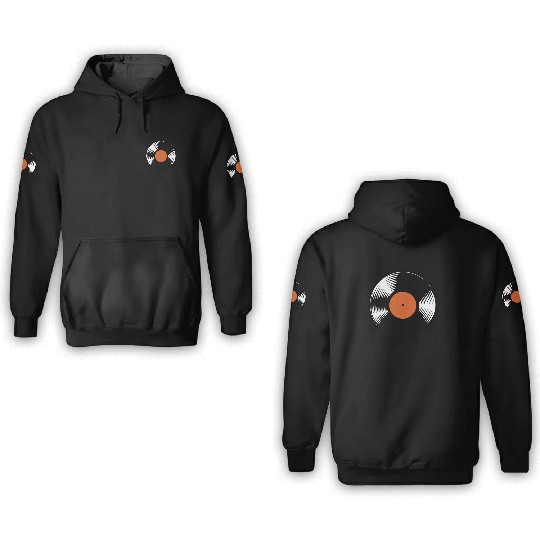 Melting vinyl disc. 3D Hoodies