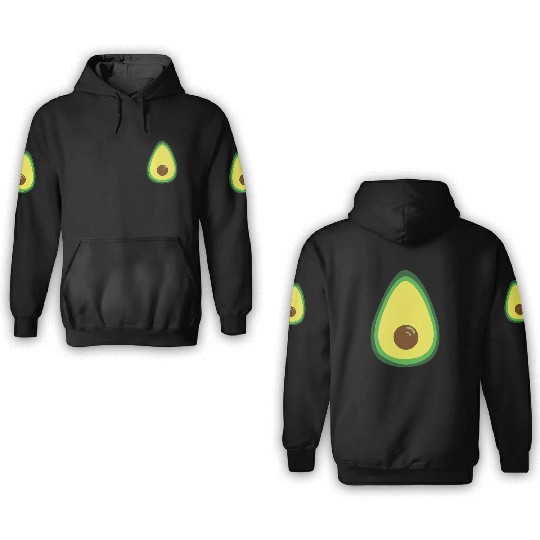 Avocado Vector Design 3D Hoodies