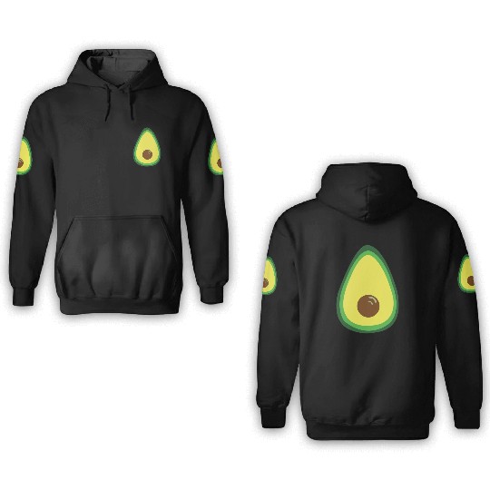 Avocado Vector Design 3D Hoodies