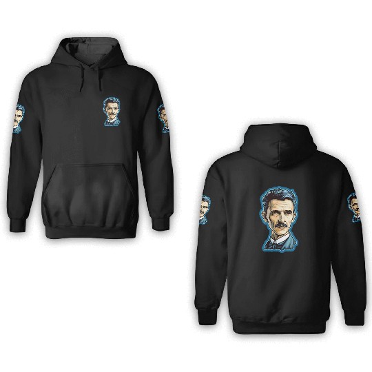 Nikola Tesla Physics Nerd Geek 3D Hoodies